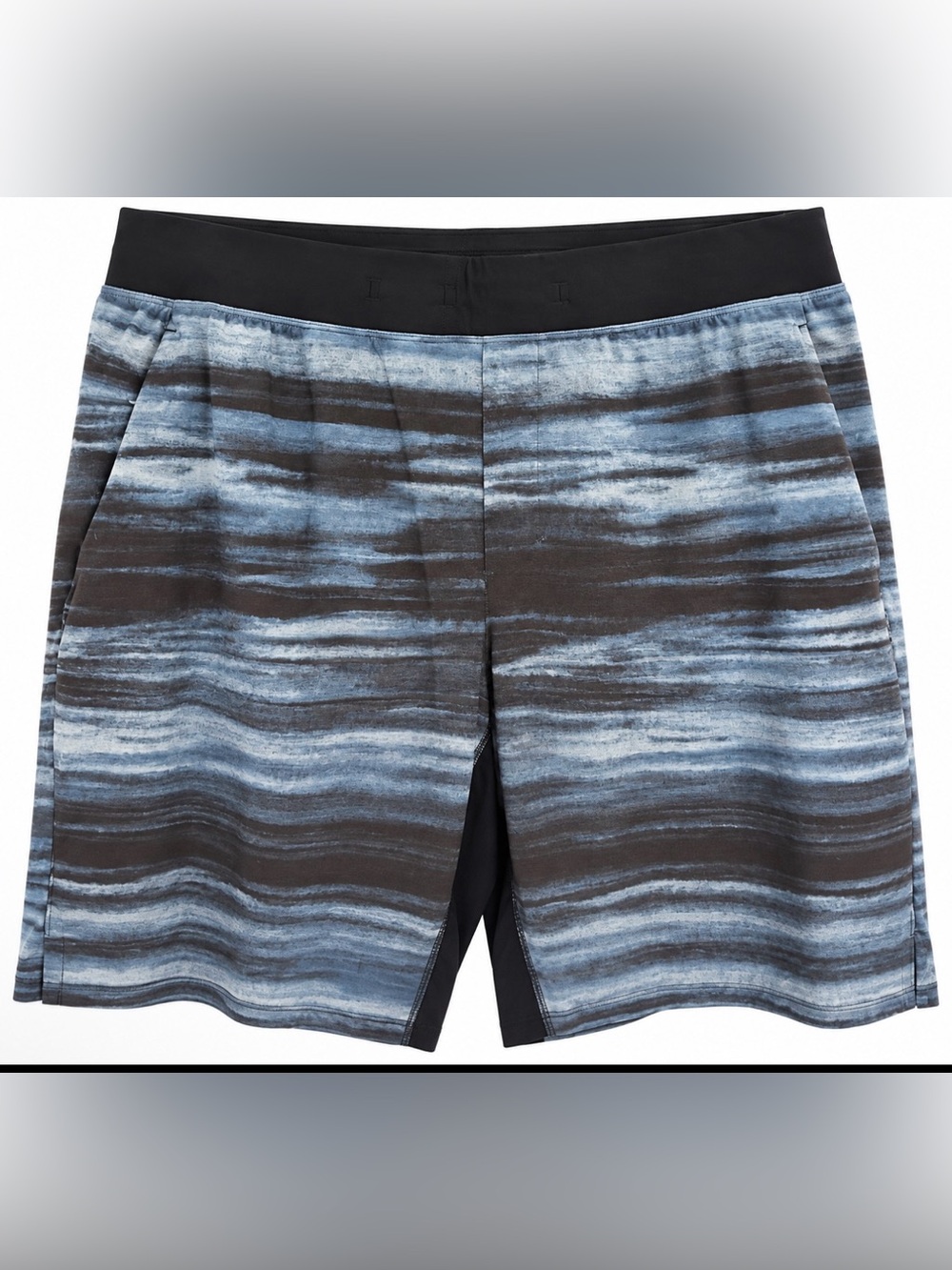 lululemon athletica Black and blue  Striped waves Athletic Shorts